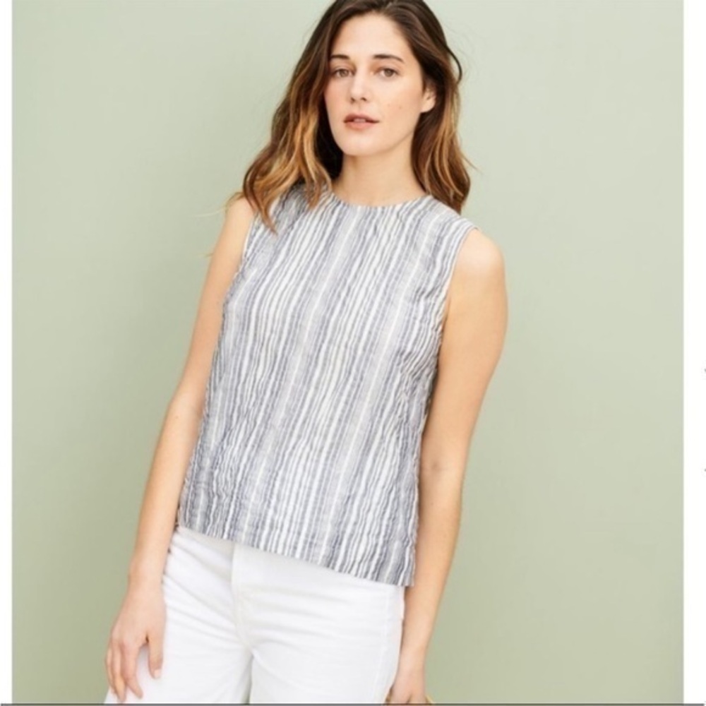 Jenni Kayne striped sleeveless button back top,  , Med